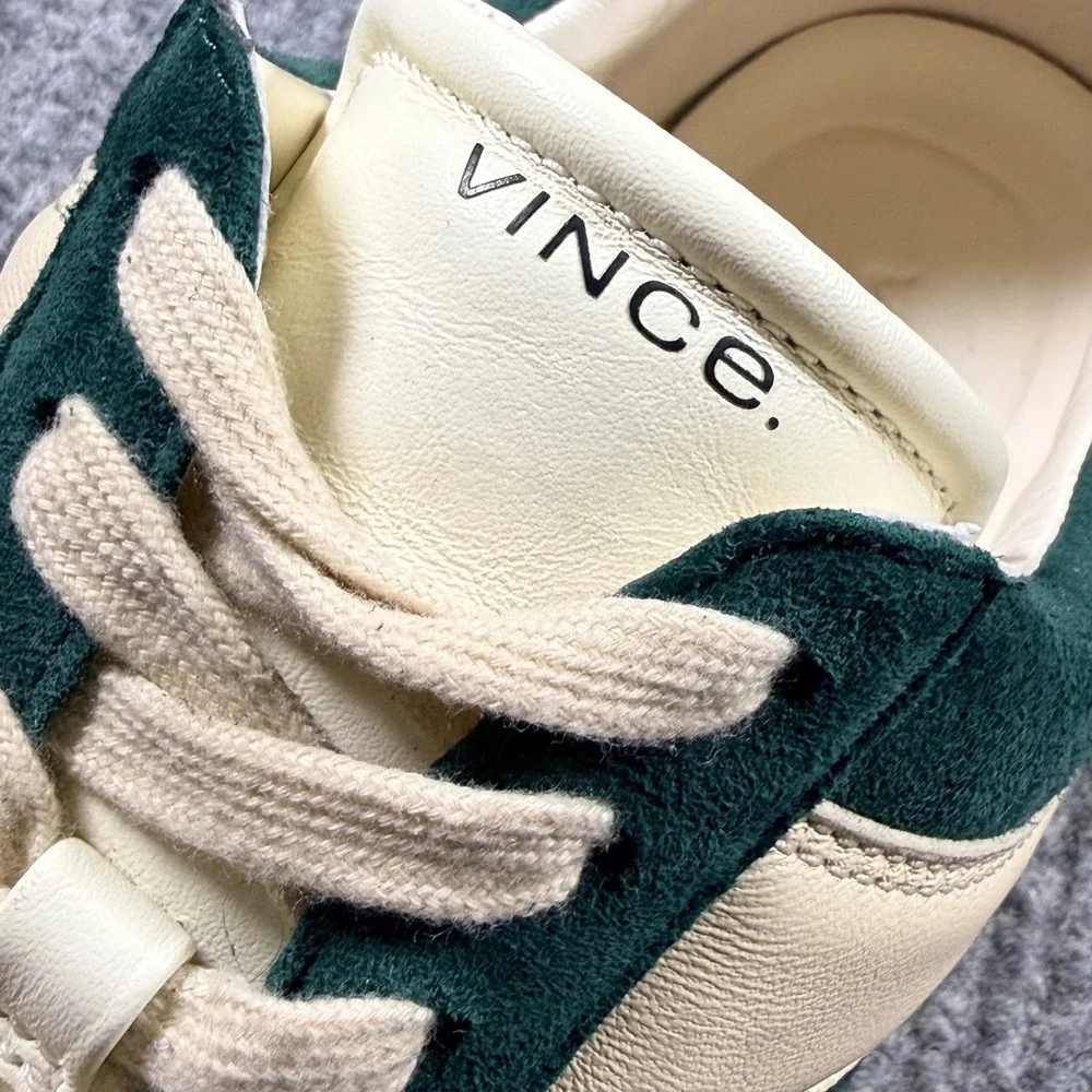 Vince Warren Court Sneakers Womens 8 Palm Leaf Green Suede Leather Platform